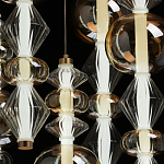 Люстра с плафонами из прозрачного и янтарного стекла в виде шаров и ромбов Gabriel Scott Luna варинант исполнения - 5 | Loft Concept в Рязани