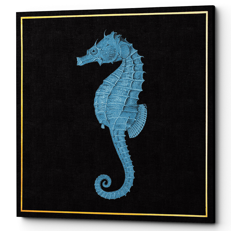 Постер Blue Sea Horse Poster Черный Морская синь Постер Blue Sea Horse Poster Черный Морская синь в Рязани | Loft Concept