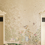 Обои ручная роспись Temple Newsam White Gold gilded silk варинант исполнения - 3 | Loft Concept в Рязани