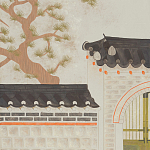 Обои ручная роспись The Art of Learning and Steps for the Flowers by Teo Yang Original colourway on Icefield India tea paper варинант исполнения - 2 | Loft Concept в Рязани