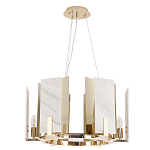 Люстра подвесная круглая с мраморными прямоугольными вставками и золотым основанием Диаметр 55 см Marble square Chandelier варинант исполнения - 2 | Loft Concept в Рязани