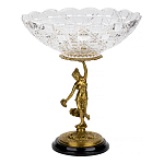 Чаша стеклянная прозрачная на бронзовой подставке с фигуркой девушки Eden Garden варинант исполнения - 1 | Loft Concept в Рязани