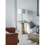 Столик приставной с круглой столешницей Textured Cream Table варинант исполнения - 6 | Loft Concept в Рязани