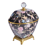 Шкатулка черного цвета с цветочной росписью Eden Garden варинант исполнения - 4 | Loft Concept в Рязани