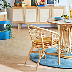 Кресло из ротанга с сиденьем из велюра Vini Rattan Armchair варинант исполнения - 6 | Loft Concept в Рязани