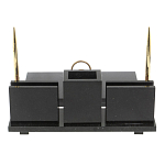 Настольный письменный набор из камня лемезит с гербом России Royal Accessory варинант исполнения - 3 | Loft Concept в Рязани