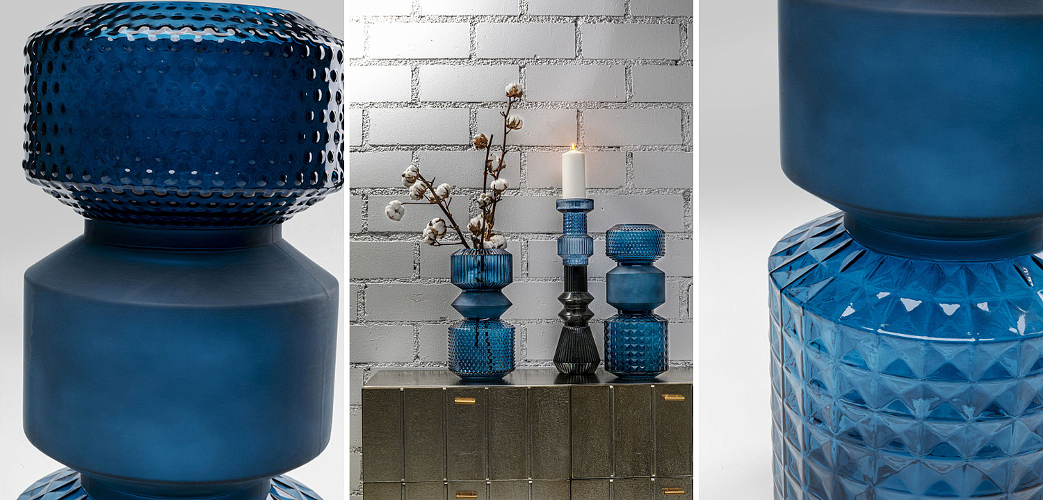 Ваза Geometric Blue Glass Vase 42 Ваза Geometric Blue Glass Vase 42 - Loft-Concept в Рязани