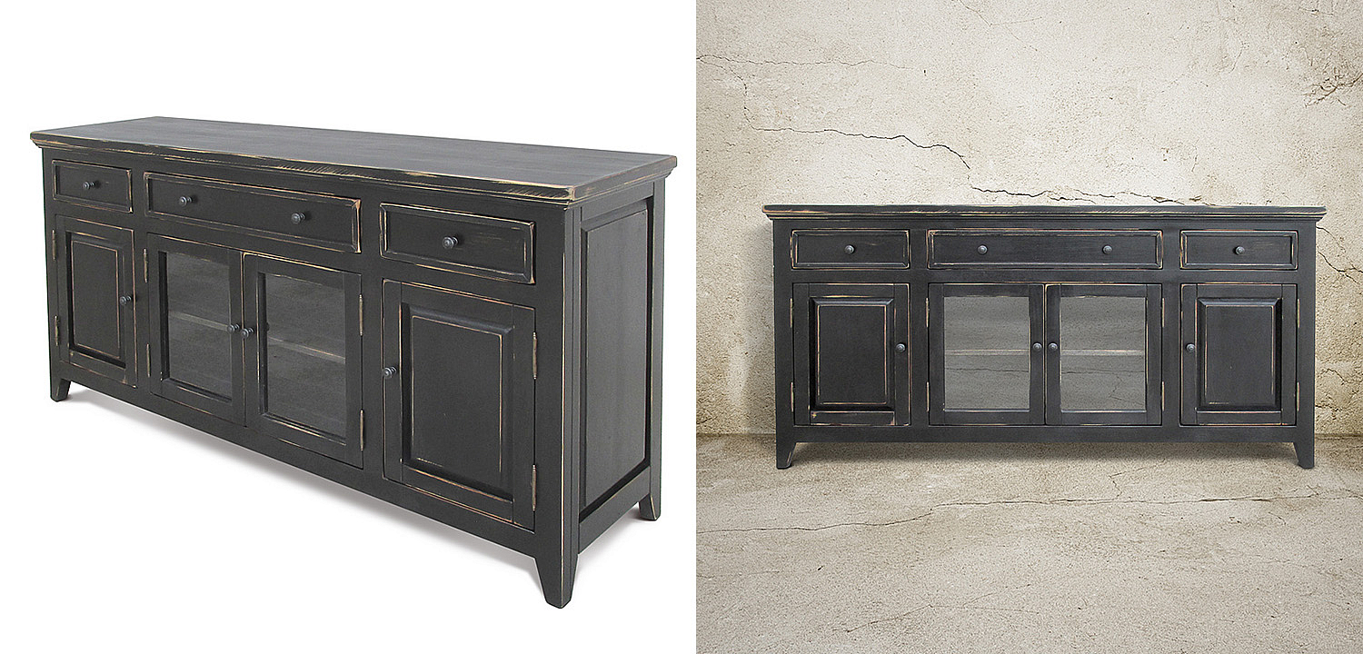 Комод длинный в стиле прованс Geronimo Provence HARMONIE Weathered Charcoal long Комод длинный в стиле прованс Geronimo Provence HARMONIE Weathered Charcoal long - Loft-Concept в Рязани
