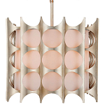 Люстра овальной формы с фактурным серебряным каркасом и тканевым абажуром Silver Honeycomb варинант исполнения - 2 | Loft Concept в Рязани