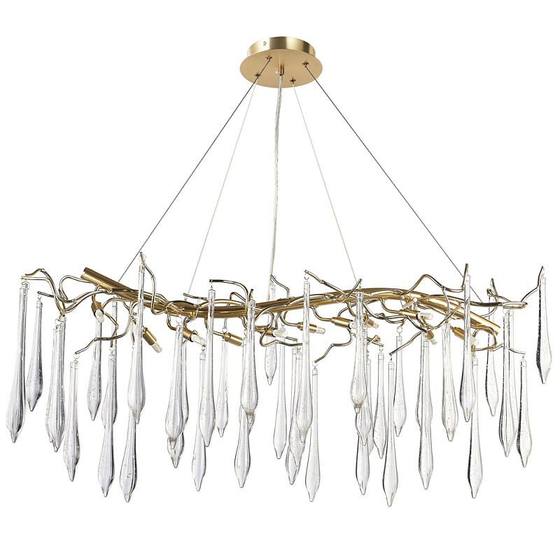 Линейная люстра с хрустальными подвесками в виде капель Droplet Crystal Gold Linear Chandelier 12 Золотой Прозрачный Линейная люстра с хрустальными подвесками в виде капель Droplet Crystal Gold Linear Chandelier 12 Золотой Прозрачный в Рязани | Loft Concept