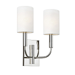 Бра с прямоугольным основанием и 2-мя белыми цилиндрическими льняными абажурами Feiss варинант исполнения - 1 | Loft Concept в Рязани