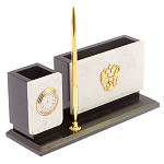 Настольный письменный набор из мрамора с часами и ручкой Marble Accessory варинант исполнения - 2 | Loft Concept в Рязани