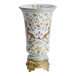 Ваза из фарфора на бронзовом основании Turquoise Blooming Garden варинант исполнения - 2 | Loft Concept в Рязани