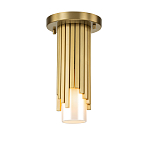 Потолочный светильник латунного цвета с цилиндрическим белым матовым плафоном Elstead Lighting варинант исполнения - 1 | Loft Concept в Рязани