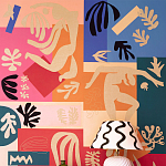 Обои ручная роспись в стиле Арт-деко Jazz Original colourway on painted silk with embroidery варинант исполнения - 2 | Loft Concept в Рязани