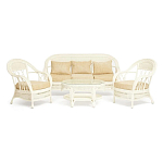 Комплект уличной мебели из ротанга Clara белый варинант исполнения - 1 | Loft Concept в Рязани