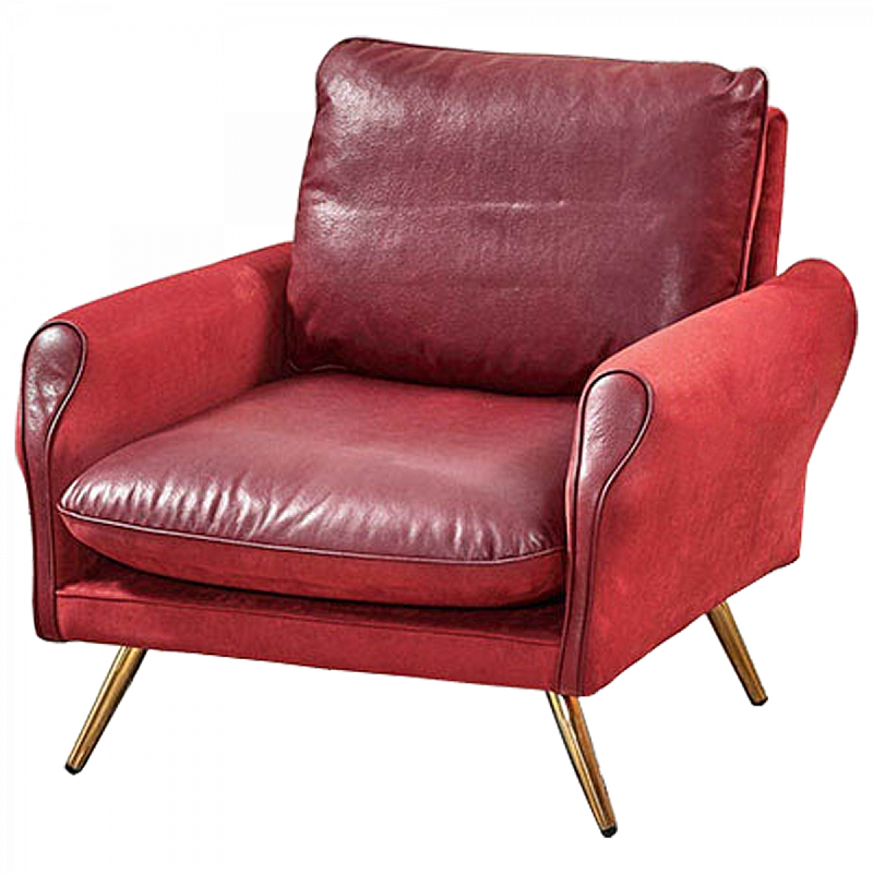 Кресло Arnaldo Chair Красный Золотой Кресло Arnaldo Chair Красный Золотой в Рязани | Loft Concept