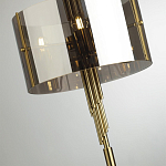 Торшер с круглым плафоном на высокой бронзовой ножке с вертикальным декором из металлических трубок Sohne варинант исполнения - 4 | Loft Concept в Рязани