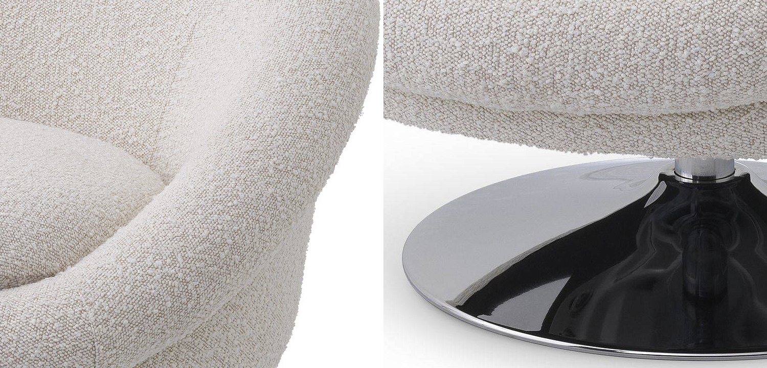 Кресло Eichholtz Swivel Chair Nemo cream Кресло Eichholtz Swivel Chair Nemo cream - Loft-Concept в Рязани