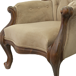 Кресло с мягкой обивкой из светло-коричневого велюра на 4-х деревянных ножках Evelyn Classical Armchair варинант исполнения - 4 | Loft Concept в Рязани