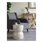 Приставной столик с мозаичным рисунком из раковин устриц Bone Inlay варинант исполнения - 8 | Loft Concept в Рязани