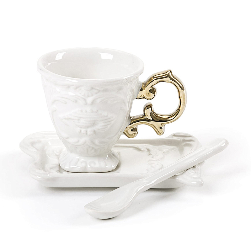 Кофейная пара Seletti I-Coffee Gold Белый Золотой Кофейная пара Seletti I-Coffee Gold Белый Золотой в Рязани | Loft Concept