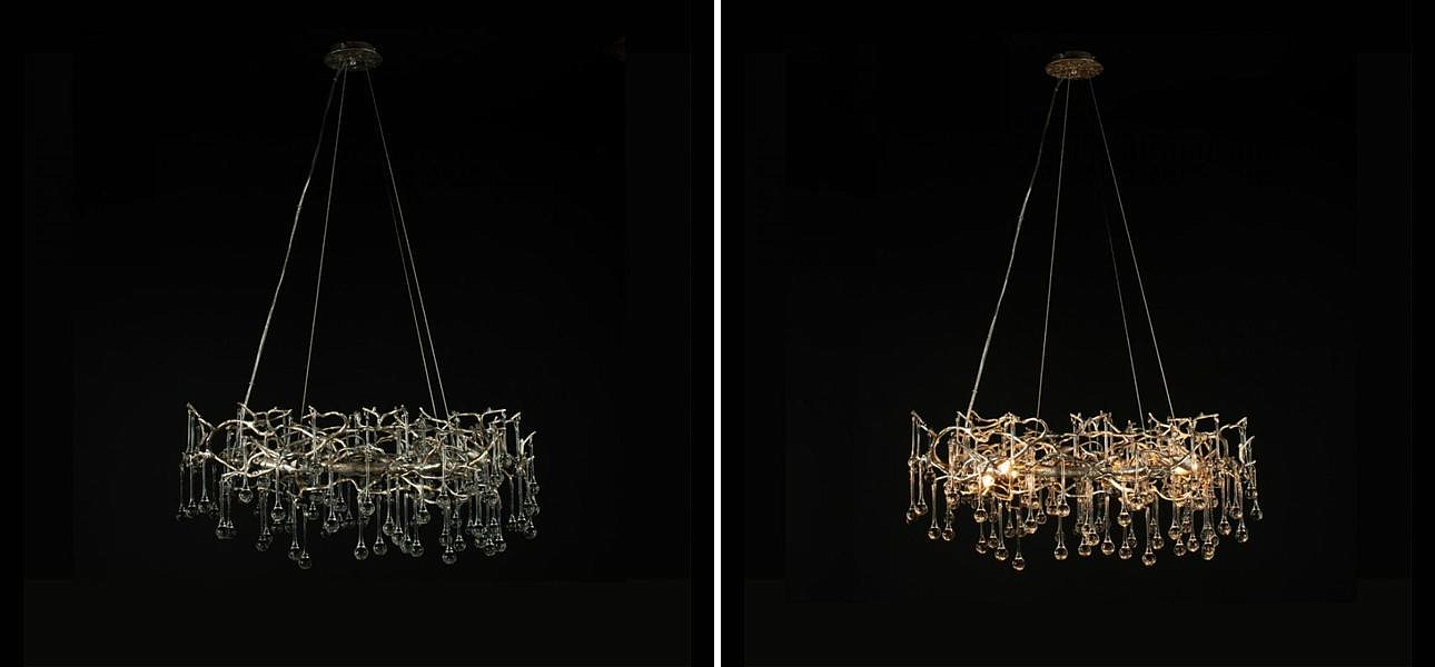 Люстра Crystal Drops Silver диаметр 80 Люстра Crystal Drops Silver диаметр 80 - Loft-Concept в Рязани