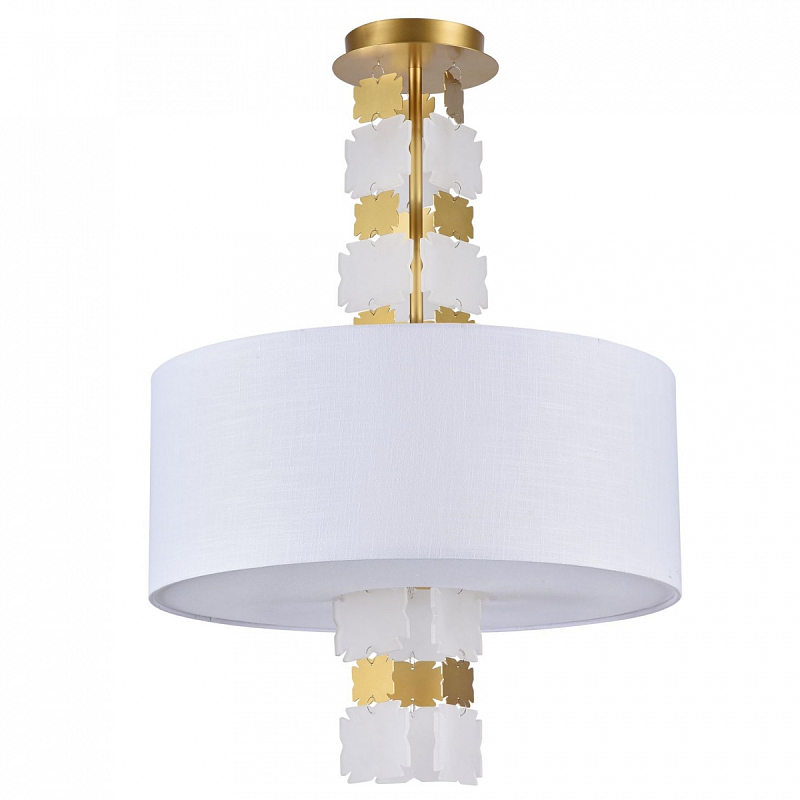 Потолочный светильник Jacopo Mosaic Ceiling Light 3 Белый Латунь Потолочный светильник Jacopo Mosaic Ceiling Light 3 Белый Латунь в Рязани | Loft Concept