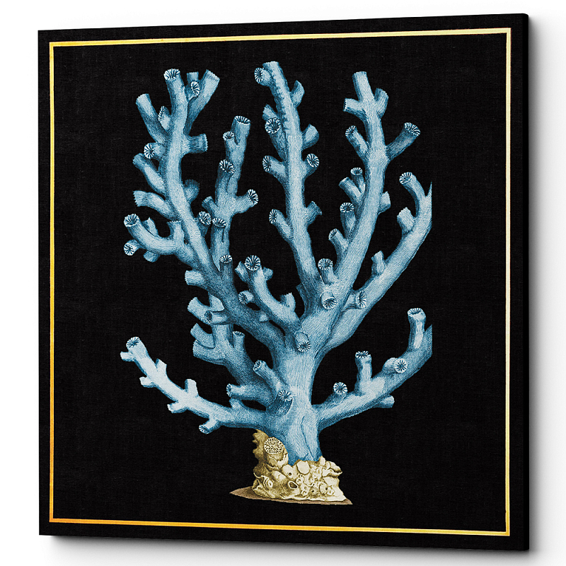 Постер Coral Poster Черный Морская синь Постер Coral Poster Черный Морская синь в Рязани | Loft Concept