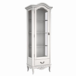 Витрина белая однодверная из массива бука с 4-мя полками и ящиком White Provence варинант исполнения - 2 | Loft Concept в Рязани