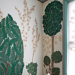 Обои с вышивкой ручной работы Mughal Trees Original colourway on linen варинант исполнения - 2 | Loft Concept в Рязани