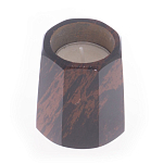Подсвечник из натурального камня обсидиан со свечой Stone Candlestick варинант исполнения - 2 | Loft Concept в Рязани