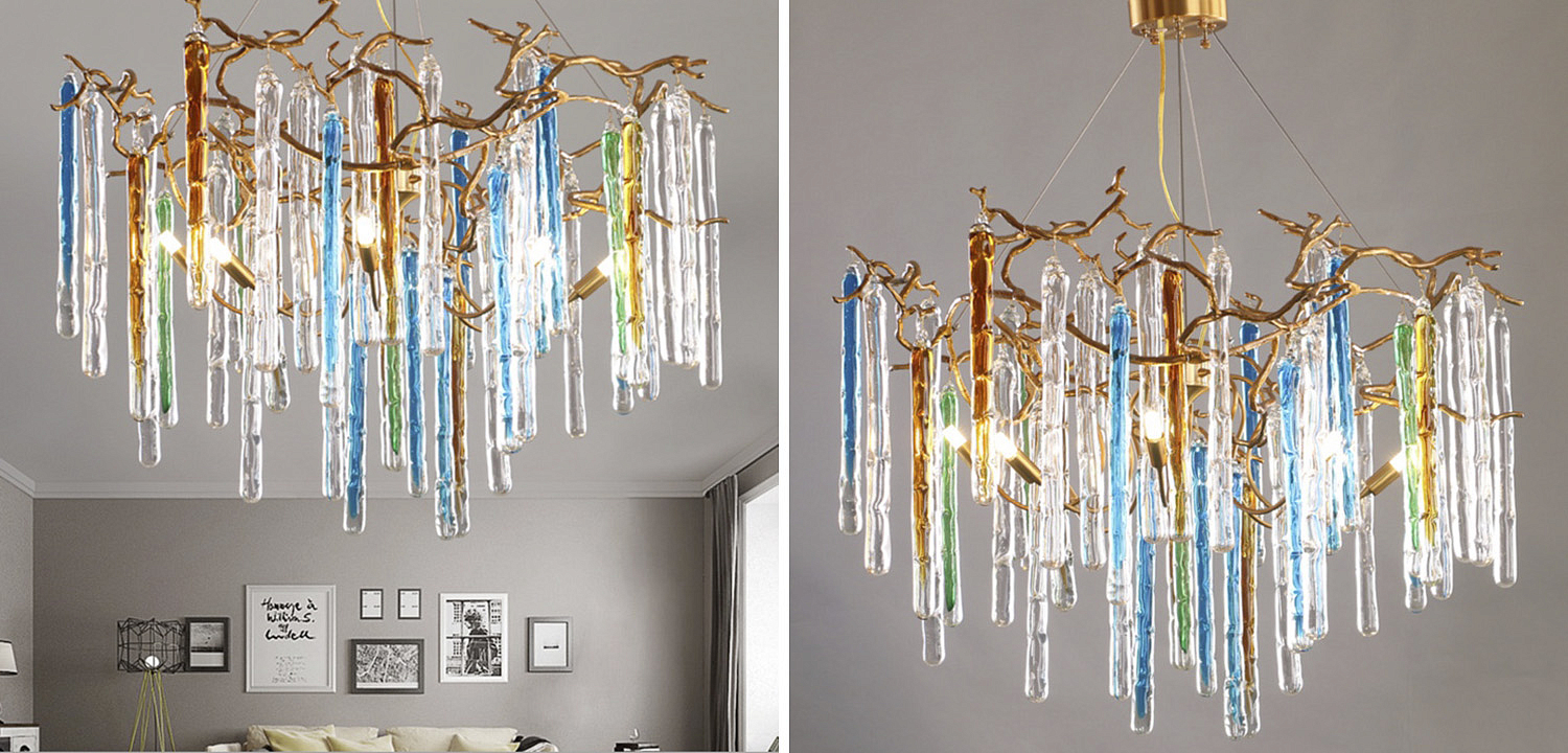Люстра Waterfall Chandelier Blue Люстра Waterfall Chandelier Blue - Loft-Concept в Рязани