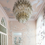 Обои ручная роспись в стиле Арт-деко Symphony Colourway SC-105 on Himalayan Rose silk dupion варинант исполнения - 2 | Loft Concept в Рязани