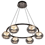 Люстра с круглыми плафонами из дымчато-серого стекла  IONA Grey Glass Chandelier 6 варинант исполнения - 2 | Loft Concept в Рязани