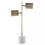 Настольная лампа золотистая на белом мраморном основании Streams of Light варинант исполнения - 2 | Loft Concept в Рязани