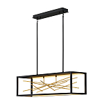 Люстра прямоугольная черного цвета с декором в виде ветвей в золотой отделке Hinkley варинант исполнения - 2 | Loft Concept в Рязани