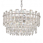 Круглая люстра с хрустальными подвесками на серебряном каркасе Gorgeous Crystal Light варинант исполнения - 3 | Loft Concept в Рязани