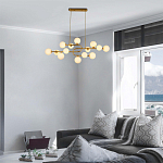 Люстра подвесная с белыми лампами в форме шара Flute варинант исполнения - 1 | Loft Concept в Рязани