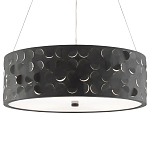Люстра в форме цилиндра с чёрным фактурным абажуром Round Necklines варинант исполнения - 2 | Loft Concept в Рязани