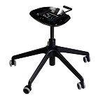 Стул с мягкой бежевой обивкой из велюра и подъемно-поворотным механизмом на черных колесиках Harper Beige варинант исполнения - 3 | Loft Concept в Рязани