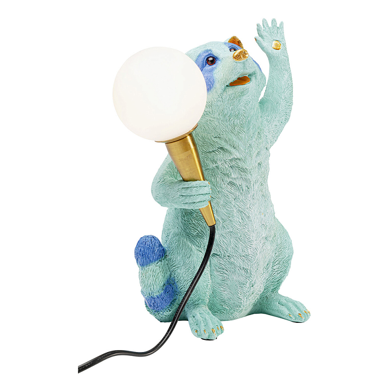Настольная лампа для детской Голубой Енот  Золотой Бирюзовый Синий в Рязани | Loft Concept 