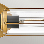 Бра для ванных комнат горизонтальное с 2-мя прозрачным цилиндрическим плафонами на круглом основании Hinkley варинант исполнения - 4 | Loft Concept в Рязани