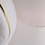 Кресло велюровое оттенка слоновой кости с простроченной спинкой Perfect Comfort варинант исполнения - 3 | Loft Concept в Рязани