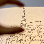 Настольная лампа с принтом на белом тканевом абажуре Roof Garden Lamp варинант исполнения - 3 | Loft Concept в Рязани