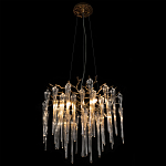 Люстра подвесная круглая в виде ветвей деревьев бронзового цвета с прозрачными подвесками-каплями Droplet Chandelier варинант исполнения - 2 | Loft Concept в Рязани