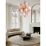 Люстра розовые шары на золотом каркасе Pink Light Bubbles варинант исполнения - 4 | Loft Concept в Рязани
