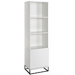 Стеллаж книжный белый с 3-мя открытыми полками и дверкой Strict Lines варинант исполнения - 1 | Loft Concept в Рязани