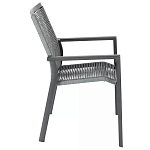 Стул темно-серый с высокой плетеной спинкой и сиденьем Braided Strength варинант исполнения - 2 | Loft Concept в Рязани