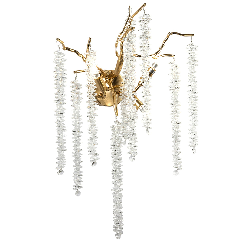 Бра с декором в виде ветвей с хрустальными подвесками Fairytree Gold Crystal Wall Lamp Золотой Прозрачное Стекло Бра с декором в виде ветвей с хрустальными подвесками Fairytree Gold Crystal Wall Lamp Золотой Прозрачное Стекло в Рязани | Loft Concept